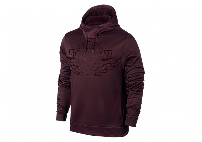 NIKE AIR JORDAN WINGS BASKETBALL PULLOVER HOODIE NIGHT MAROON