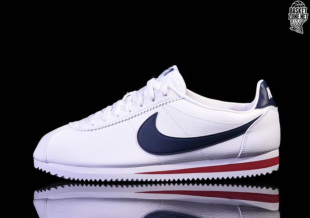 NIKE CLASSIC CORTEZ LEATHER WHITE/MIDNIGHT NAVY-GYM RED €77,50
