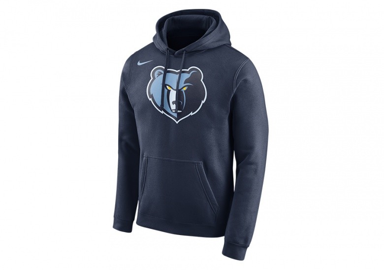 NIKE NBA MEMPHIS GRIZZLIES HOODIE CLUB LOGO COLLEGE NAVY