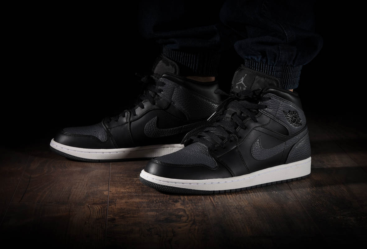 NIKE AIR JORDAN 1 RETRO MID ATTRACTIVE TUMBLED LEATHER