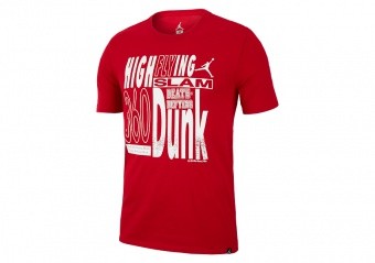 NIKE AIR JORDAN DRY GRAPHIC 3 HIGH FLYING TEE GYM RED