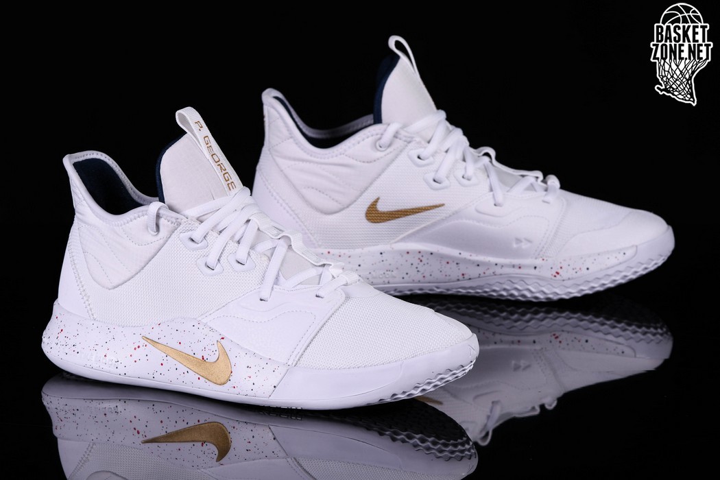 pg3 shoes white and gold