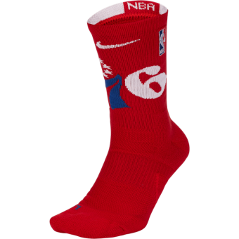 NIKE NBA PHILADELPHIA 76ERS ELITE CREW SOCKS UNIVERSITY RED