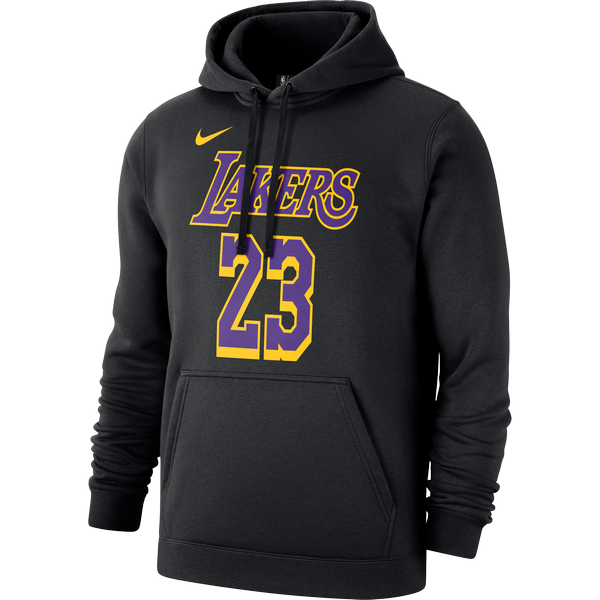 NIKE NBA LOS ANGELES LAKERS LEBRON JAMES CLUB HOODIE BLACK