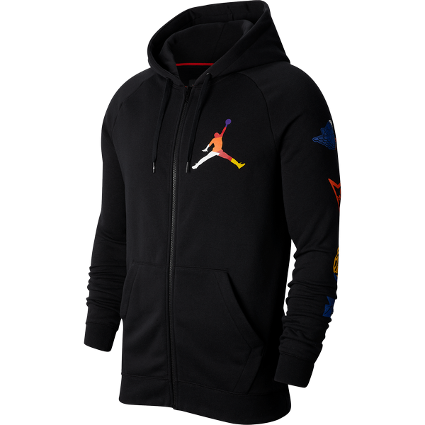 NIKE AIR JORDAN JUMPMAN RIVALS FULL-ZIP HOODIE BLACK