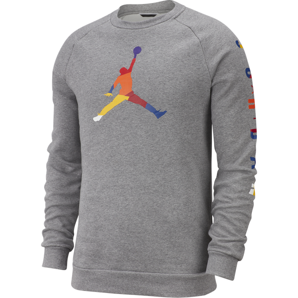 NIKE AIR JORDAN DNA FLEECE CREW CARBON HEATHER