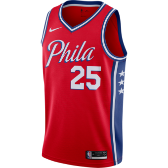 NIKE NBA PHILADELPHIA 76ERS BEN SIMMONS STATEMENT EDITION JERSEY UNIVERSITY RED