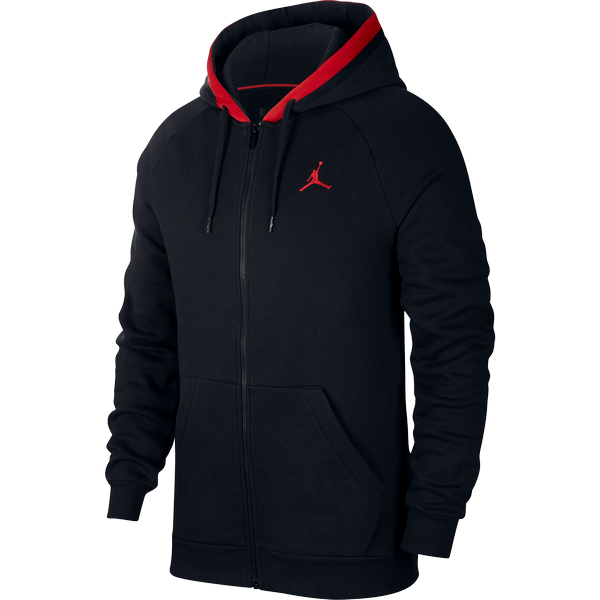 NIKE AIR JORDAN FLEECE FULL-ZIP HOODIE BLACK