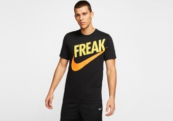 NIKE GIANNIS 'FREAK' DRY TEE BLACK TOTAL ORANGE