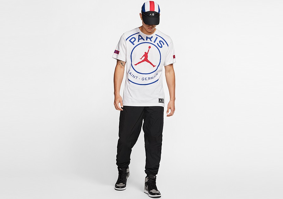 NIKE AIR JORDAN PSG PARIS SAINT-GERMAIN LOGO TEE WHITE ...