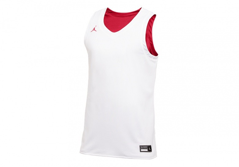 NIKE AIR JORDAN PRACTISE REVERSIBLE JERSEY WHITE SCARLET