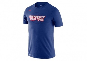 NIKE NBA PHILADELPHIA 76ERS MANTRA DRI-FIT TEE RUSH BLUE