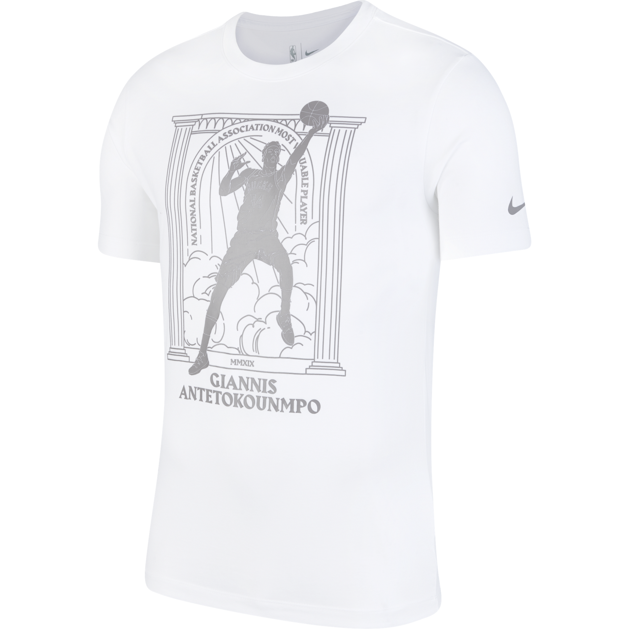 NIKE NBA GIANNIS ANTETOKOUNMPO DRI-FIT TEE WHITE