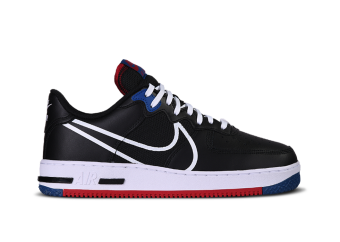 NIKE AIR FORCE 1 LOW REACT BLACK WHITE RED BLUE