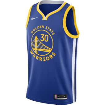 NIKE NBA GOLDEN STATE WARRIORS STEPHEN CURRY ICON EDITION SWINGMAN JERSEY RUSH BLUE