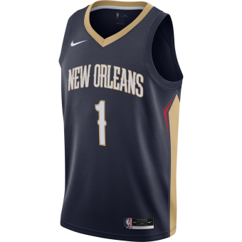 NIKE NBA NEW ORLEANS PELICANS ZION WILLIAMSON ICON EDITION SWINGMAN JERSEY COLLEGE NAVY