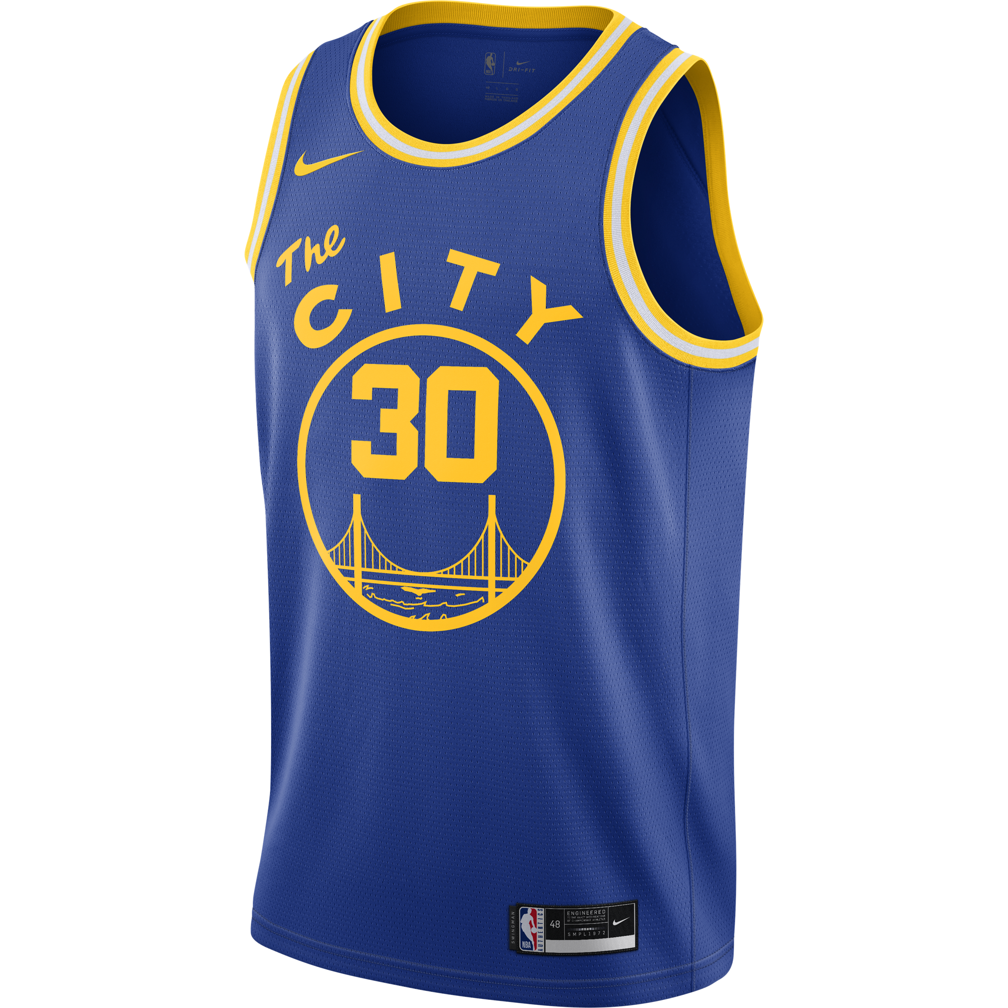 NIKE NBA GOLDEN STATE WARRIORS STEPHEN CURRY CLASSIC EDITION SWINGMAN JERSEY RUSH BLUE