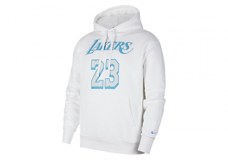 NIKE NBA LOS ANGELES LAKERS LEBRON JAMES CITY EDITION PULLOVER HOODIE WHITE