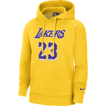 NIKE NBA LOS ANGELES LAKERS LEBRON JAMES ESSENTIAL PULLOVER HOODIE AMARILLO