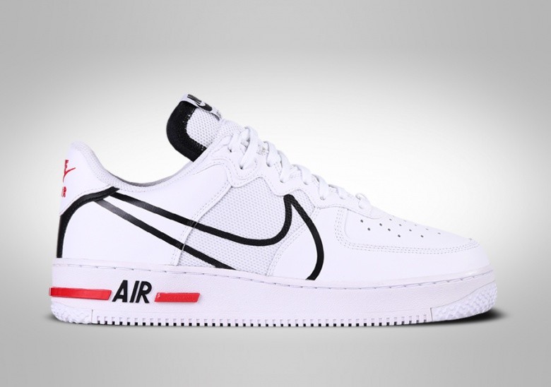 NIKE AIR FORCE 1 LOW REACT WHITE RED