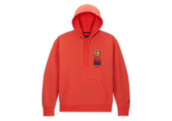 NIKE AIR JORDAN ZION DRI-FI PERFORMANCE FLEECE HOODIE BRIGHT CRIMSON