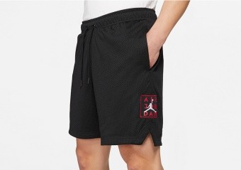 NIKE AIR JORDAN AJ5 MESH GRAPHIC SHORTS BLACK