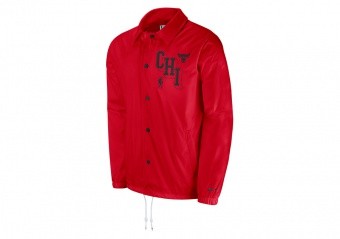 NIKE NBA CHICAGO BULLS COACH'S JACKET COURTSIDE UNIVERSITY RED