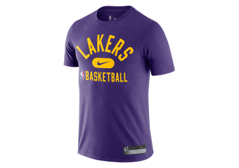NIKE NBA LOS ANGELES LAKERS DRI-FIT THE TEAM'S PRACTICE TEE COURT PURPLE