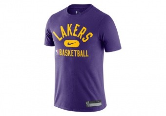 NIKE NBA LOS ANGELES LAKERS DRI-FIT THE TEAM'S PRACTICE TEE COURT PURPLE