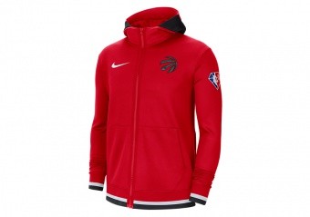 NIKE NBA TORONTO RAPTORS DRI-FIT SHOWTIME FULL-ZIP HOODIE UNIVERSITY RED