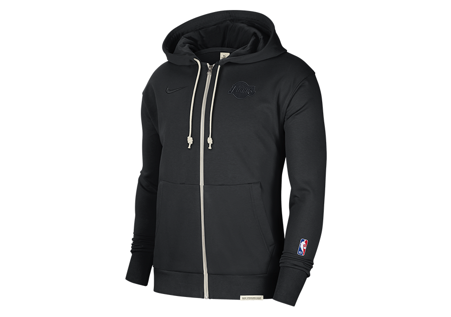 NIKE NBA LOS ANGELES LAKERS DRI-FIT STANDART ISSUE HOODIE FULL-ZIP BLACK