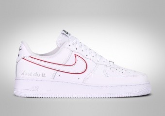 NIKE AIR FORCE 1 LOW JUST DO IT WHITE FIRE RED