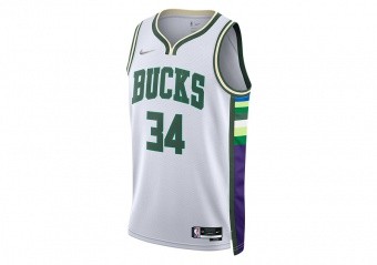 NIKE NBA MILWAUKEE BUCKS GIANNIS ANTETOKOUNMPO SWINGMAN JERSEY CITY EDITION WHITE