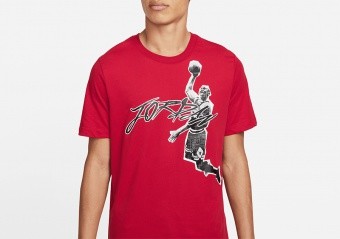 NIKE AIR JORDAN DRI-FIT GRAPHIC CREW TEE GYM RED