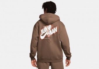 NIKE AIR JORDAN JUMPMAN FLEECE FULL-ZIP HOODIE ARCHAEO BROWN