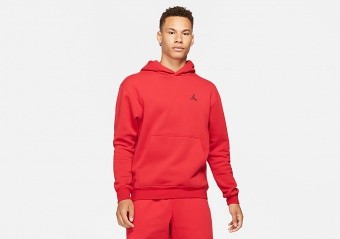 NIKE AIR JORDAN ESSENTIAL FLEECE HOODIE GYM RED