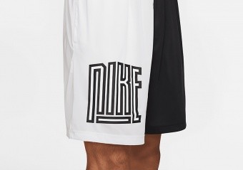 NIKE DRI-FIT STARTING FIVE SHORTS WHITE/BLACK