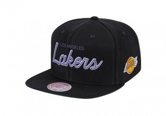 MITCHELL & NESS FOUNDATION SCRIPT SNAPBACK HWC LOS ANGELES LAKERS