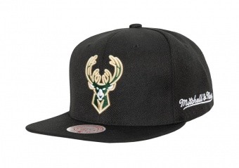 MITCHELL & NESS ENGLISH DROPBACK SNAPBACK NBA MILWAUKEE BUCKS