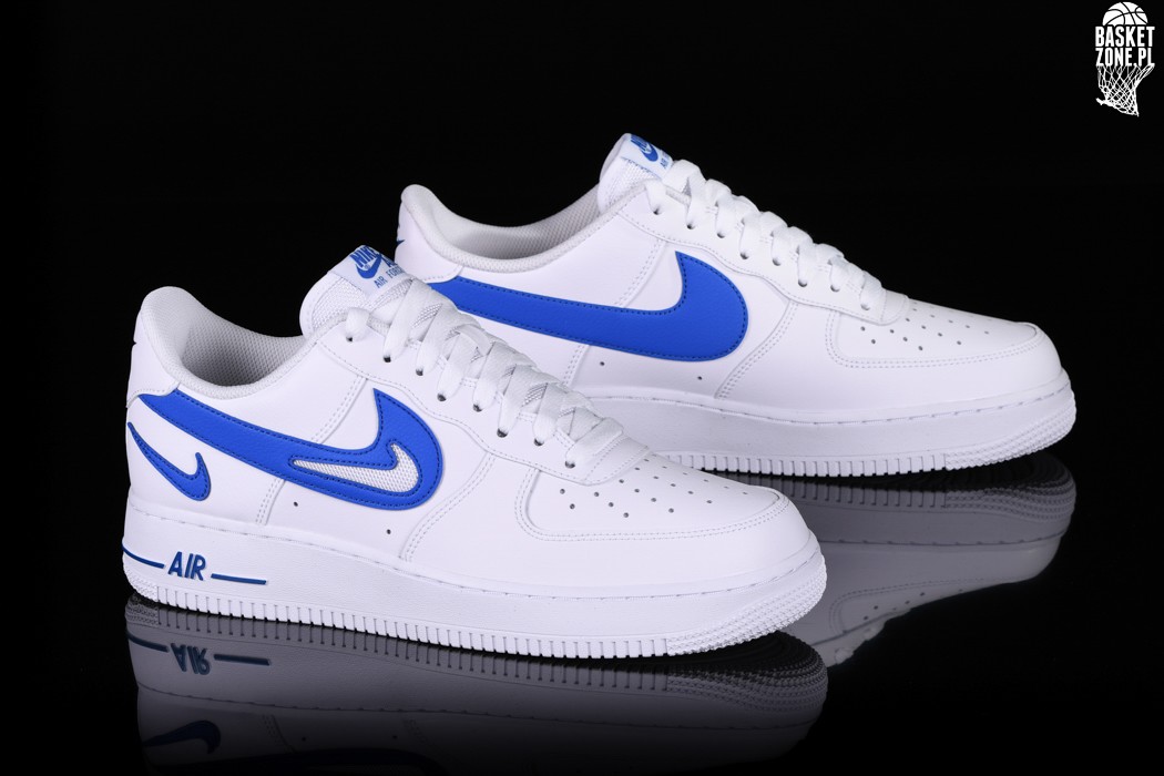 nike white & pl blue air force 1 07 trainers