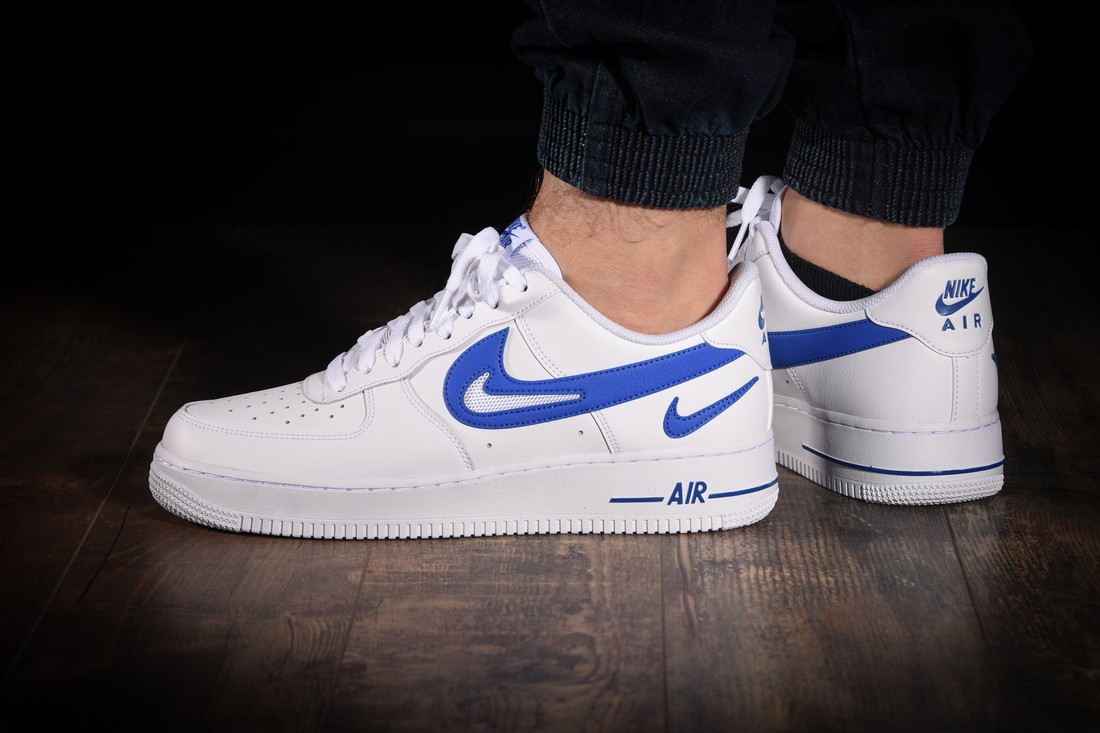 NIKE AIR FORCE 1 LOW '07 FM CUT OUT SWOOSH WHITE BLUE for £90.00