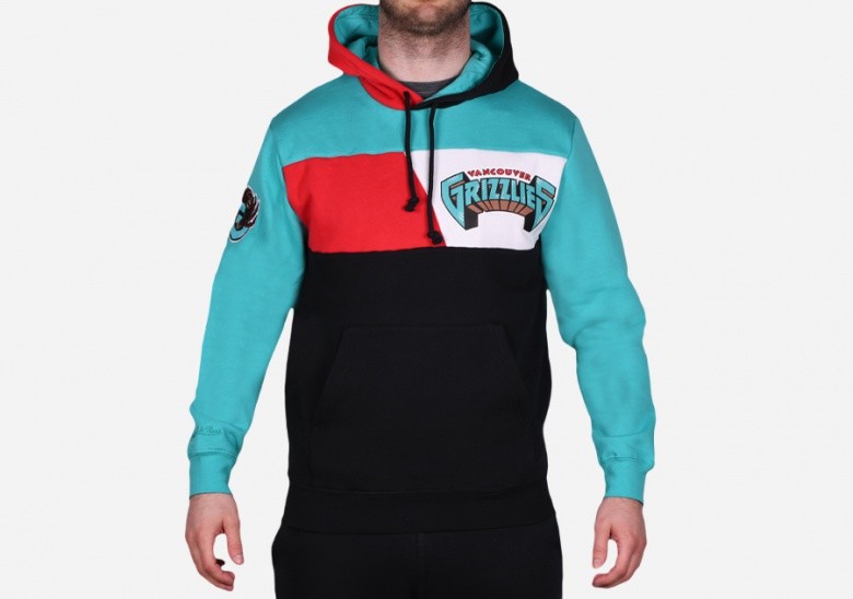 MITCHELL & NESS COLOR BLOCKED FLEECE HOODIE VANCOUVER GRIZZLIES