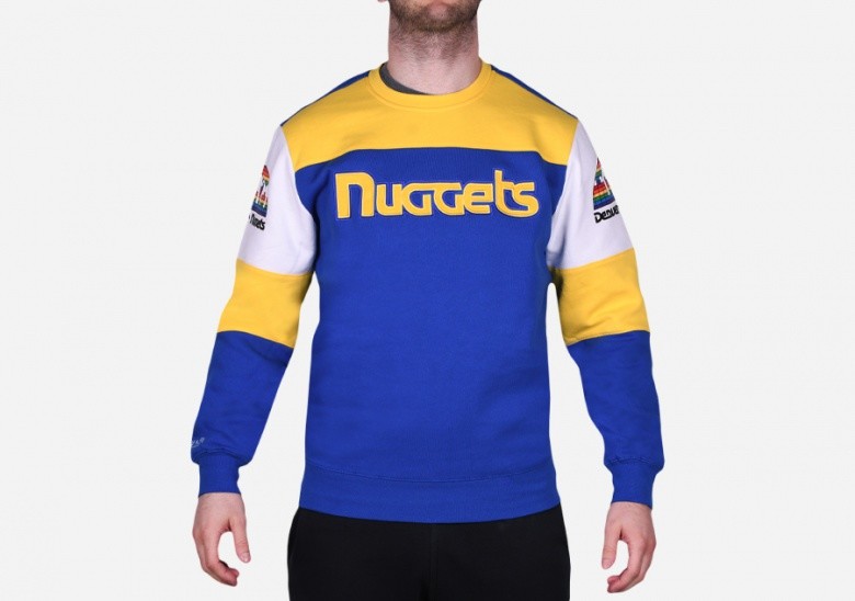 MITCHELL & NESS OVERTIME FLEECE CREW SWEATSHIRT DENVER NUGGETS